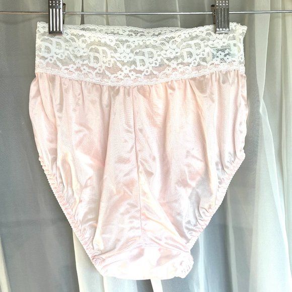 Dior Vintage High Waisted Pink & White Monogram Top Panties NWT Size 4 - Picture 4 of 10